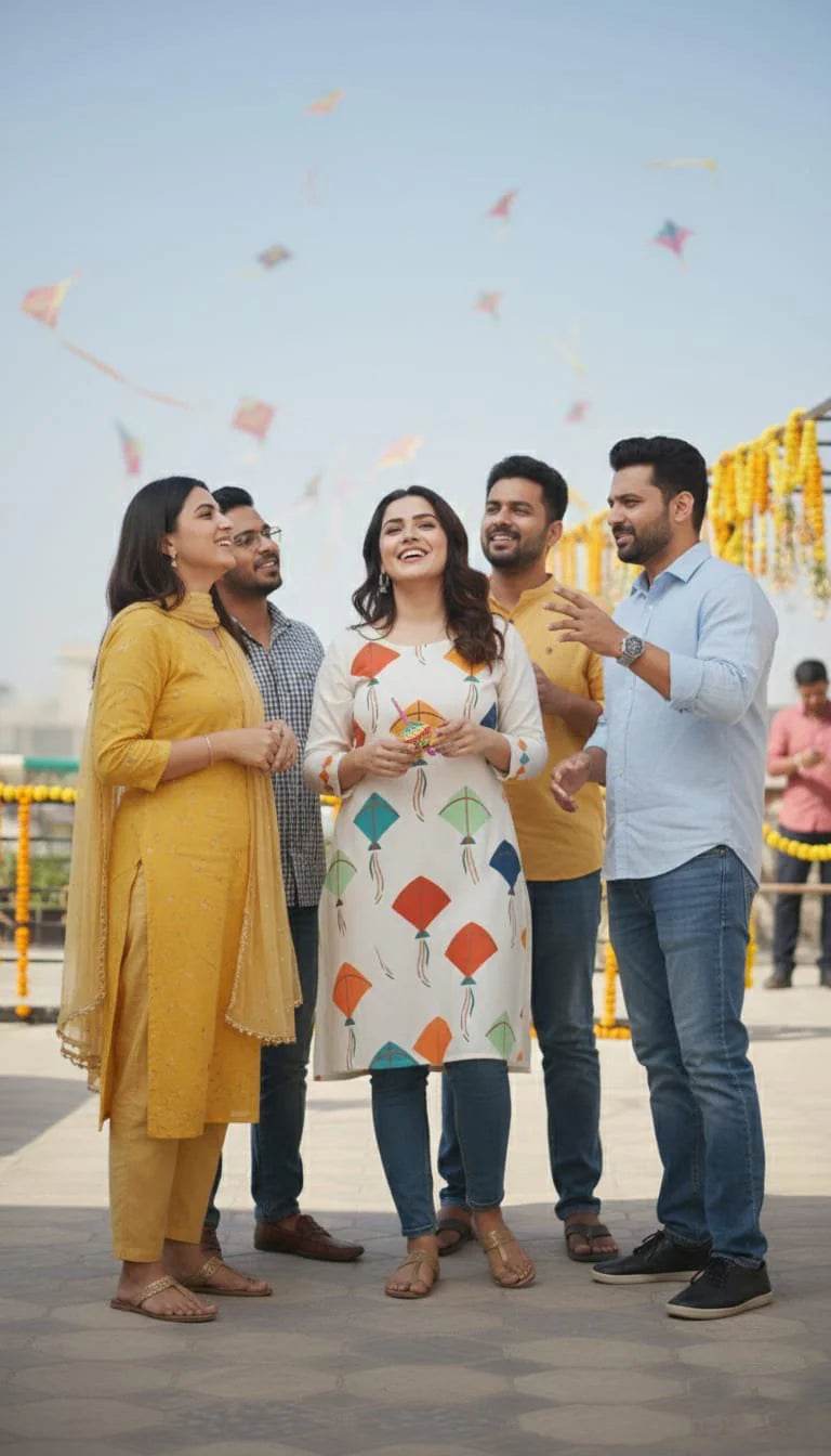 Basant Bloom – Printed Kurti (Stitched)